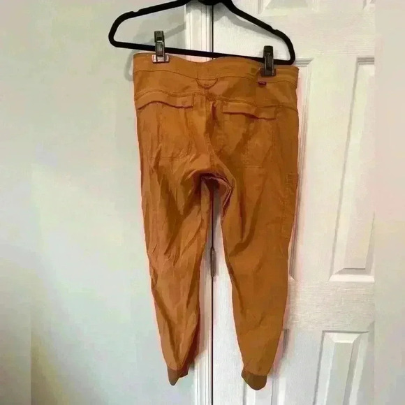 Prana Halle Jogger II Women’s 10 Regular Mustard Yellow Button Drawstring - Picture 2 of 3